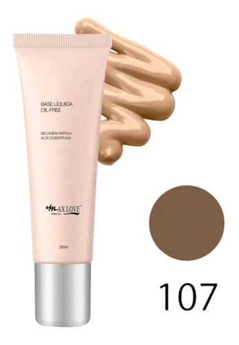 Base Líquida Oil-free Matte Alta Cobertura - Max Love Tom Cor - 107