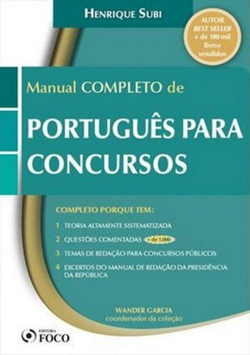 Livro Manual Completo De Português Para Concursos - Henrique Subi [2014]
