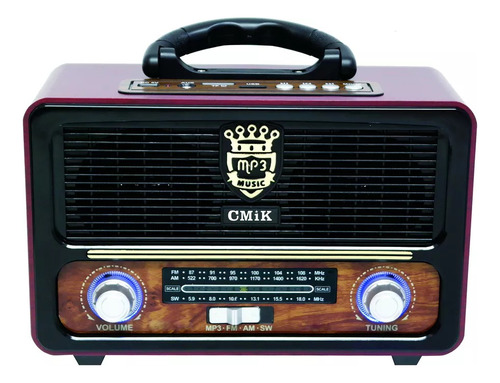 Radio Retro Vintage Am Fm Bluetooth Usb Mp3