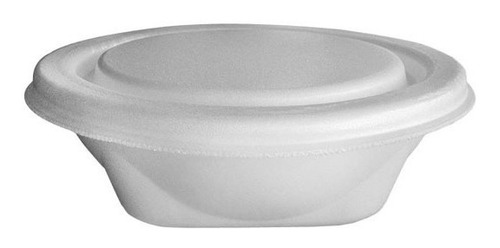 Imagen 2 de 5 de Bandeja Marmita Espuma Con Tapa 750ml 18,7x5,2cm 100 Un.