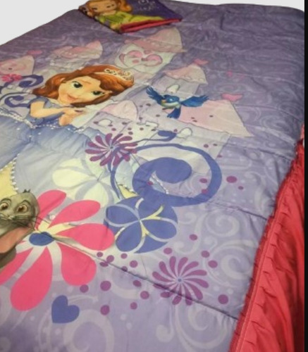 Juego De Colcha Individual Princesa Sofia Con 5 Piezas