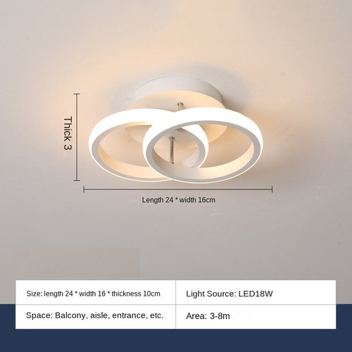 Lámpara De Techo Led Para Baño De Pasillo, 3 Colores A