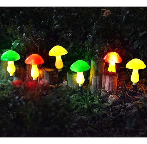 Luces Solares De Hongos Para Jardín