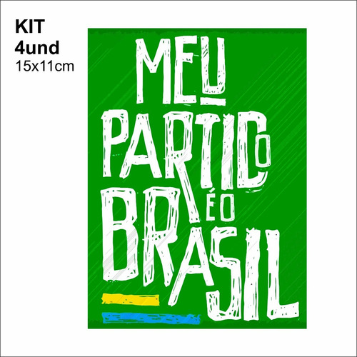 Imagem 1 de 2 de Adesivo Vinil - Meu Partido É O Brasil - Verde - Carro 