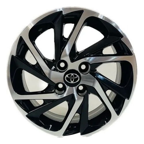 Rodas Toyota Yaris Xls 2023 Aro 15 (jogo) + Bicos Cor Preto Com Diamantado