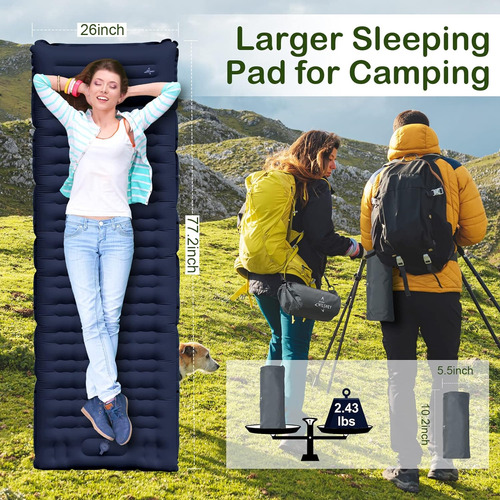 Colchoneta Camping, Colchoneta Inflable Gruesa De 4.7 P...