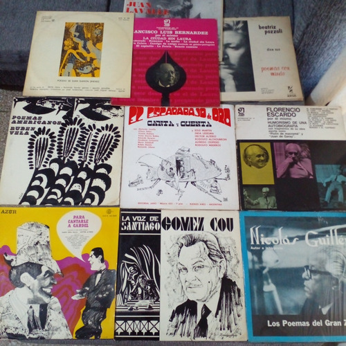 Combo Lote 10 Discos De Vinilo Poesia Excelentes (Usado)