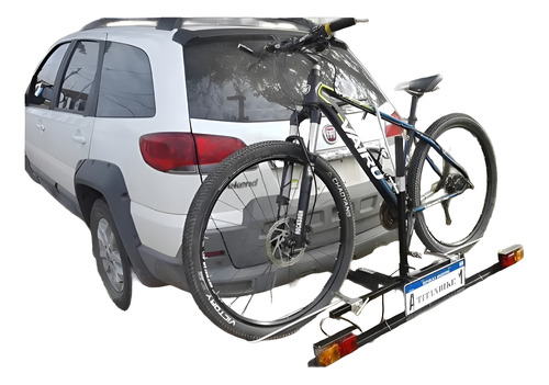 Portabicicletas Auto Reforzado 1 Bici C/luces Y Paragolpes Negro