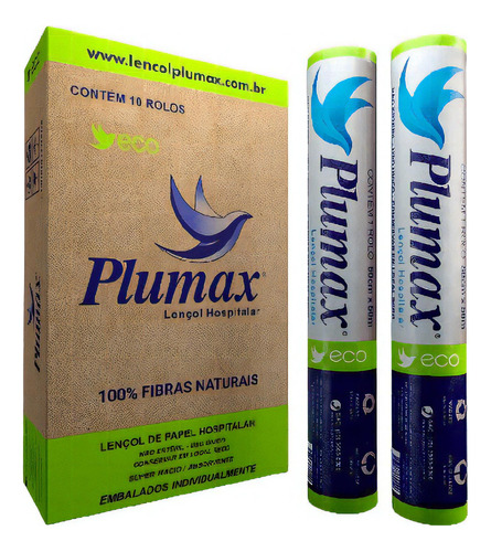 Lençol P/ Maca Em Papel Plumax Eco 50x50 Com 10 Rolos