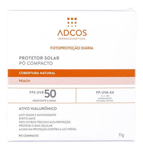 Protetor Solar Pó Compacto Adcos Fps50 Translúcido 11g