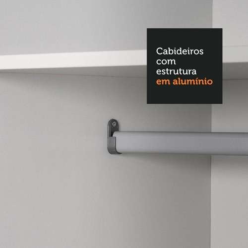 Ropero Closet Madesa Royale 3 Puertas 2 Espejo Color Blanco/Negro