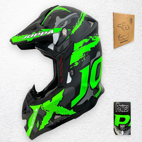 Casco Moto Cross Joppa Verde/negro Dot Und - Xl