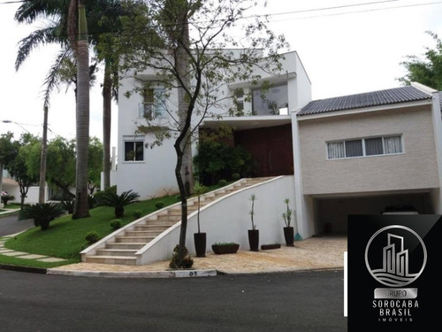 Espetacular Sobrado Com 4 Dormitórios À Venda, 500 M² Por R$ 2.800.000 - Condomínio Lago Da Boa Vista - Sorocaba/sp, Próximo Á Padaria Real. - Ca00069 - 67650829