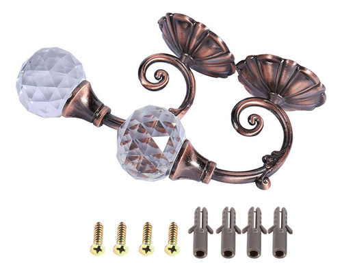 Ganchos Para Cortinas De Pared, Metal Y Cristal, 2 Unidades