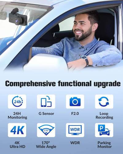 Dash Cam Cámara Tablero Full Uhd 4k Automóviles