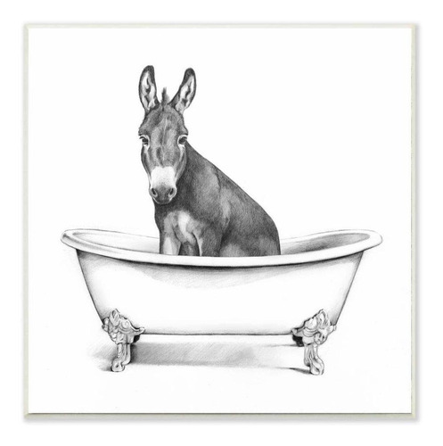 Dibujo De Baño De Animales De Granja De Burro En Bañe...