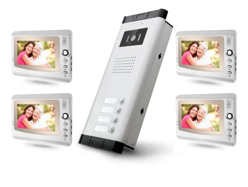 Video Portero Citófono A Color Para 4 Viviendas Lcd 7