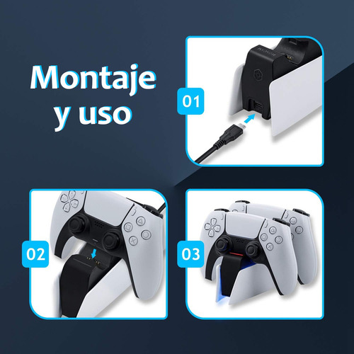 Base Cargador Para Consola Soporte Ps5 5v2a Carga Rápida