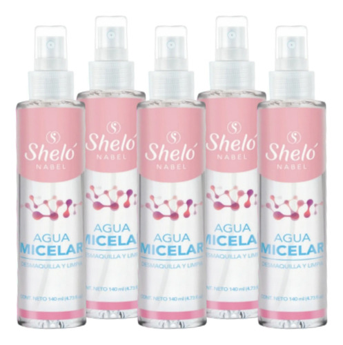 Agua Micelar Shelo Nabel® 140ml. 5 Piezas