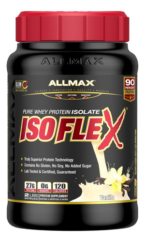 Proteína aislada de suero Isoflex, 900 g, Allmax Nutrition, vainilla