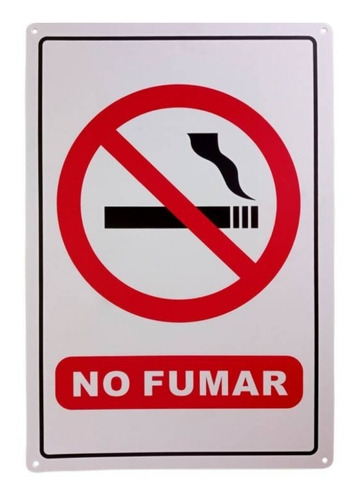 Señaletica Cartel Adhesivo Prohibido Fumar 20x30cm