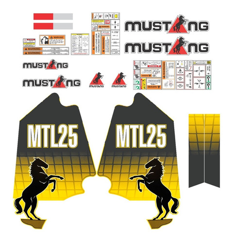 Kit De Calcomanías Para Minicargador Mustang Mtl25