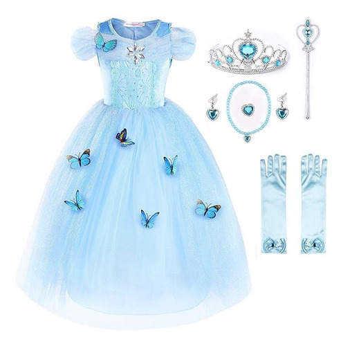 Vestido Princesa Mariposa Para Niñas