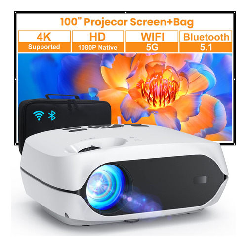 Proyector, Proyector Bluetooth Wifi 5g, Proyector Porttil Na