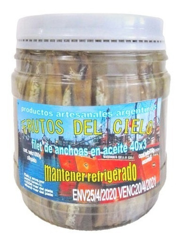 Imagen 1 de 4 de Filet De Anchoas En Aceite Frutos Del Cielo X90gr