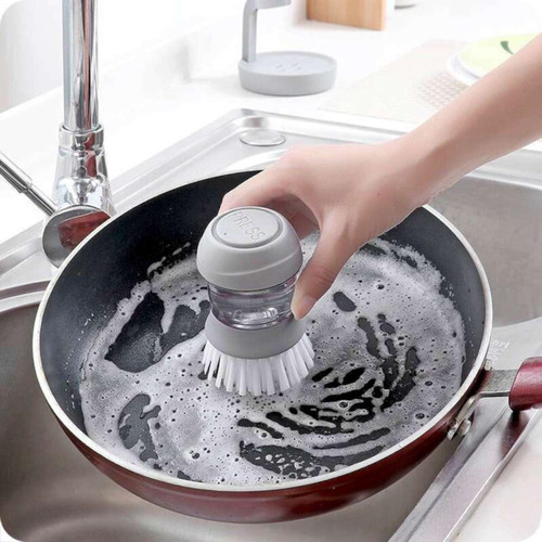 Cepillo Lava Trastes con Depósito y Soporte Limpieza Cocina