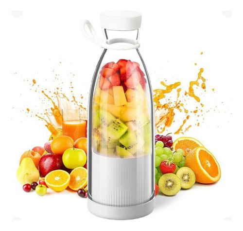 Mini Liquidificador Copo Mixer Elêtrico Batedor Juice Frutas Cor Branco
