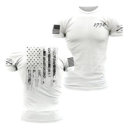 Grunt Style 1776 Flag Camiseta Para Hombre (blanco, Grande)