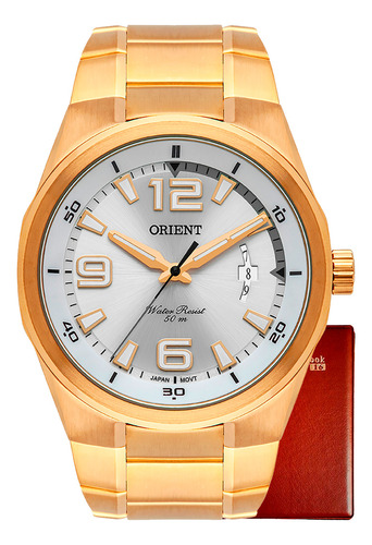 Relógio Orient Masculino Neo Sports Dourado Com Fundo Branco