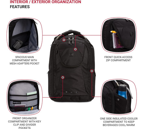 Mochila Para Portatil Scansmart 2762 De Swissgear, Negra,...