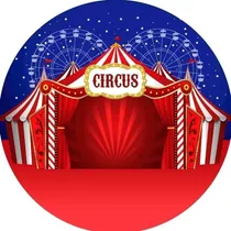 Comprar Painel Em Lona Redondo Circo  1,5x1,5 Lona,  Fosco(2)