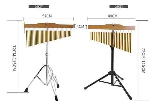 Barras De 36 Tonos Doradas Con Soporte, 36 Tonos