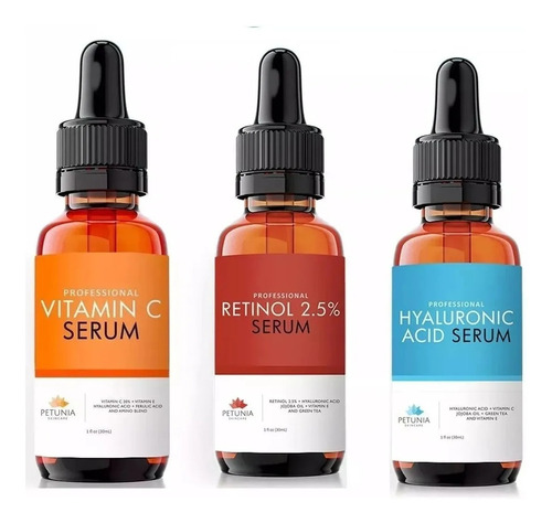 Trio Petúnia (vitamina C, Retinol,hialurônico)