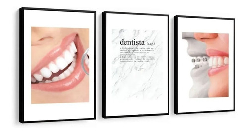 Quadro Decorativo Odontologia Dentista Consultório 32x42