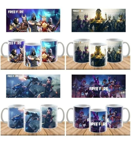 Imagen 4 de 4 de Plantillas Sublimación Tazones - Free Fire Tazas 10 Diseños