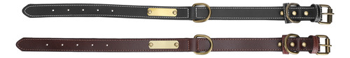 Collar De Perro Acolchado De Cuero Con Grabado De Nombre Per