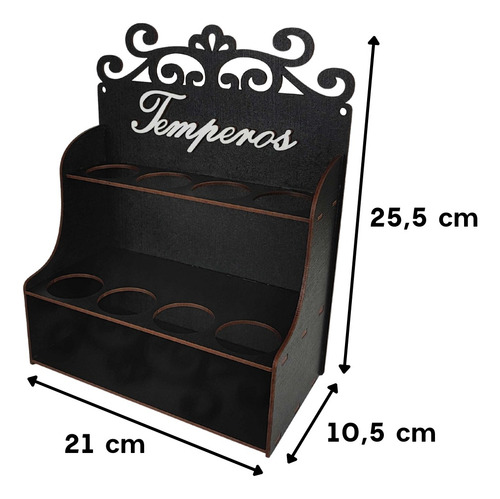 Porta Temperos Arabesco 8 Potes Mesa Bancada C 20 Etiquetas