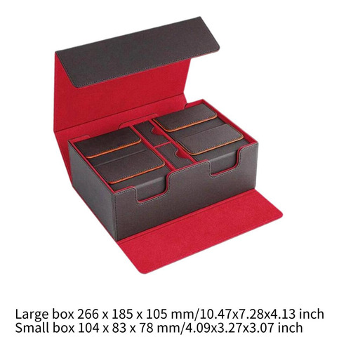 Estuche Para Baraja De Cartas Con Interior Rojo Y Naranja.