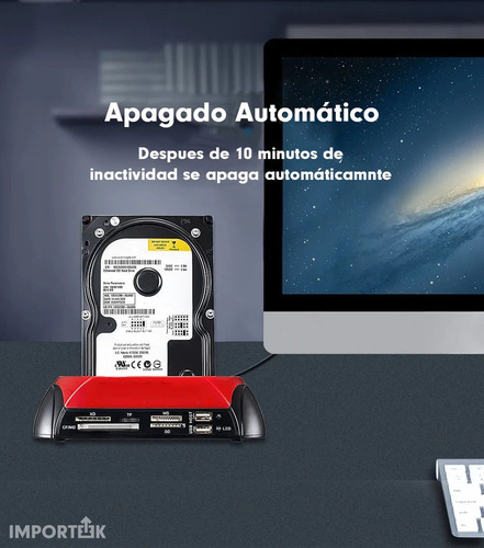 . Dock Disco Duro 2.5 3.5 Sata Multilector Memorias Backup