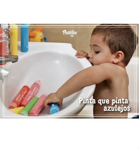 Imagen 5 de 10 de Pinta Azulejos Jabón Líquido Infantil Niños Colores Baño