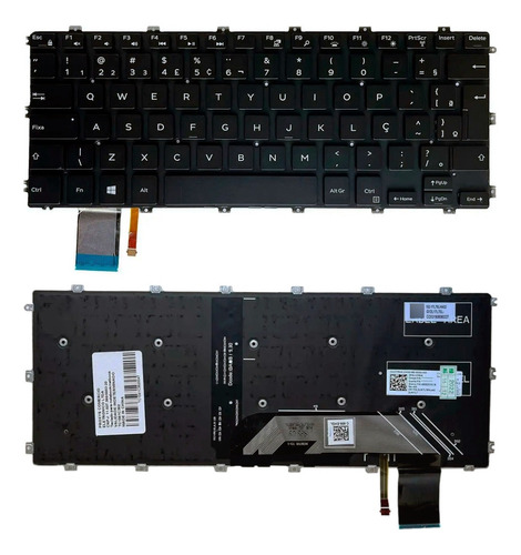 Teclado Para Dell 5480 5485 5488 5588 5481 5482 Iluminado Br Cor Preto Idioma Português Brasil