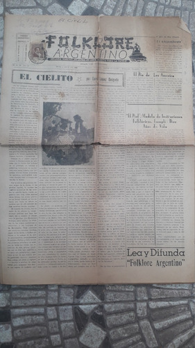 Diario Revista Antiguo * Folklore Argentino * Raro Año 1957