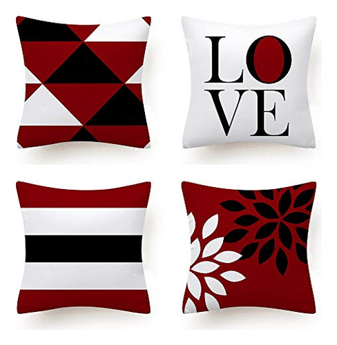 Pillowcase 4pcs 18 X18 Moderna Geometric Love Argyle 8cvdn