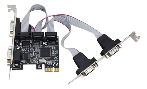 Tarjeta Pcie 4 Serial Add Multi Rs232 Db9 Con Elevador De Ex