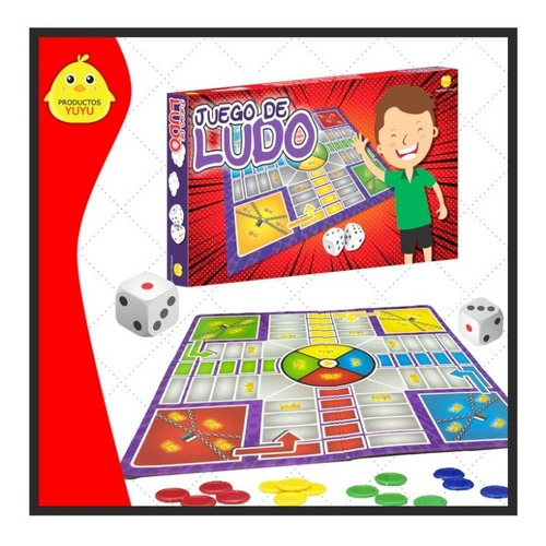 Imagen 3 de 5 de Ludo Clasico Juego De Mesa Familiar Yuyu Original Niños +4