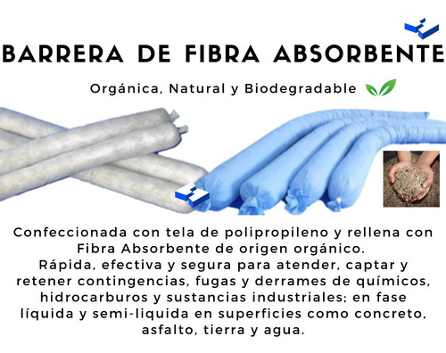 Barrera Fibra Absorbente Quimico/hidrocarburo 0.076x0.75m25p